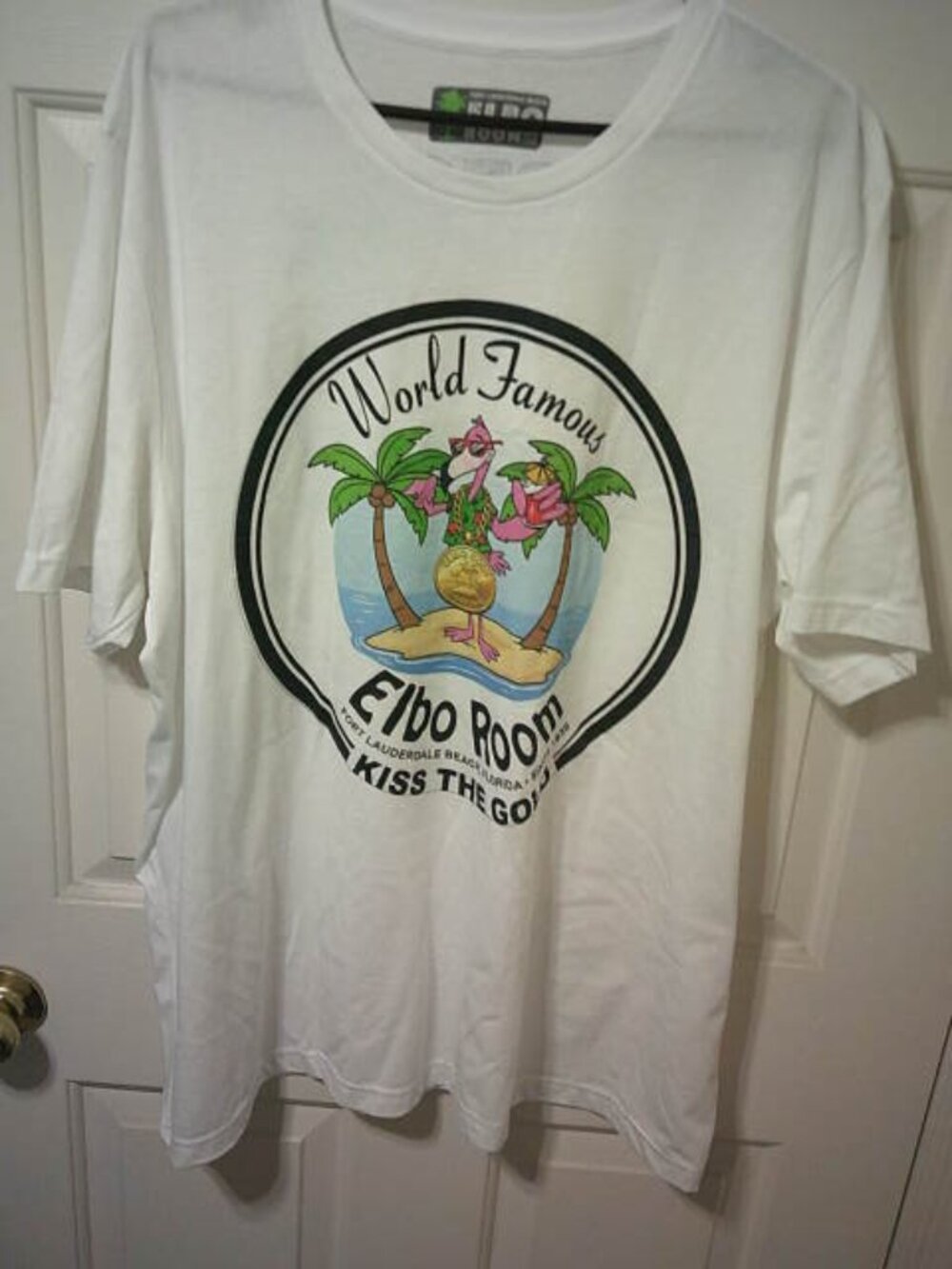 WORLD FAMOUS ELBOW ROOM FORT LAUDERDALE BEACH KISS THE GOLD UNISEX T-SHIRT SZ XL